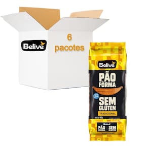 Pão De Forma Belive Tradicional Sem Glúten 400G  6 Pacotes