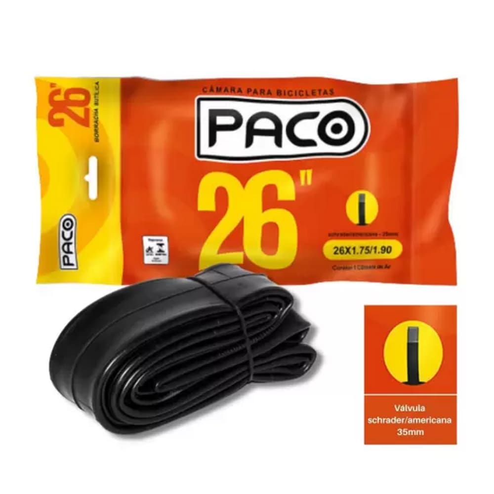 Par de Câmara de Ar Aro 26 Paco 26x1.79/1.90 Bico Grosso