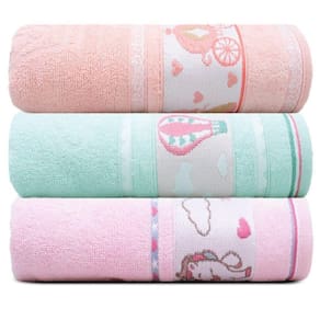 Jogo De Toalha De Banho Infantil 3 Peças Kids 68x110cm Appel Feminino