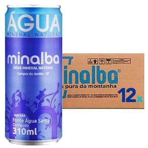 Agua Mineral S/ Gás Minalba Lata 310Ml 12 Unidades