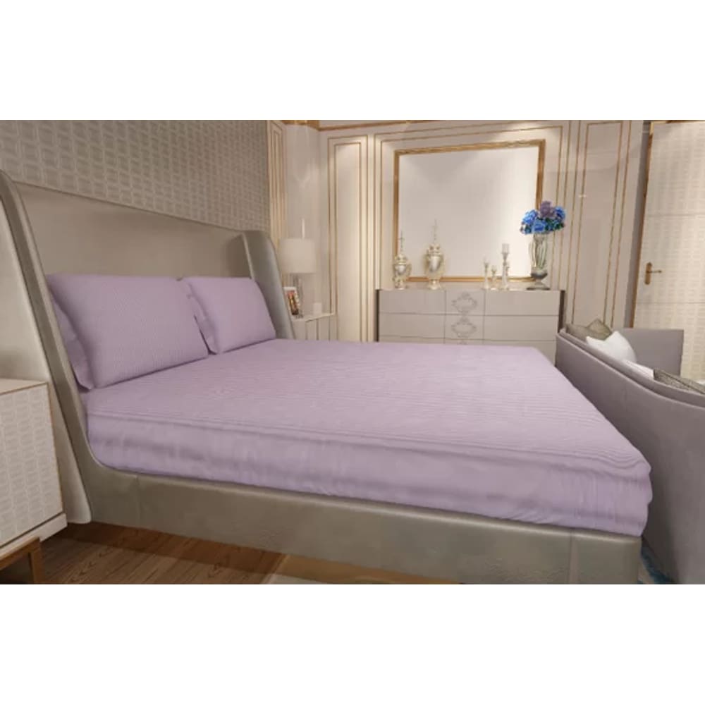 Jogo de Lençol Zono Enxovais Cama Queen 3 Peças Malha 100% Algodão Ametista