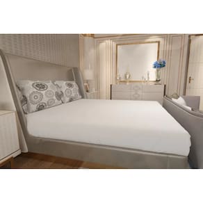 Jogo de Lençol Zono Enxovais Cama Casal Full 3 Peças Malha 100% Algodão Mandala Cinza