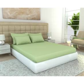Jogo de Lençol Zono Enxovais Cama Casal Full 3 Peças Malha 100% Algodão Verde Nostalgia