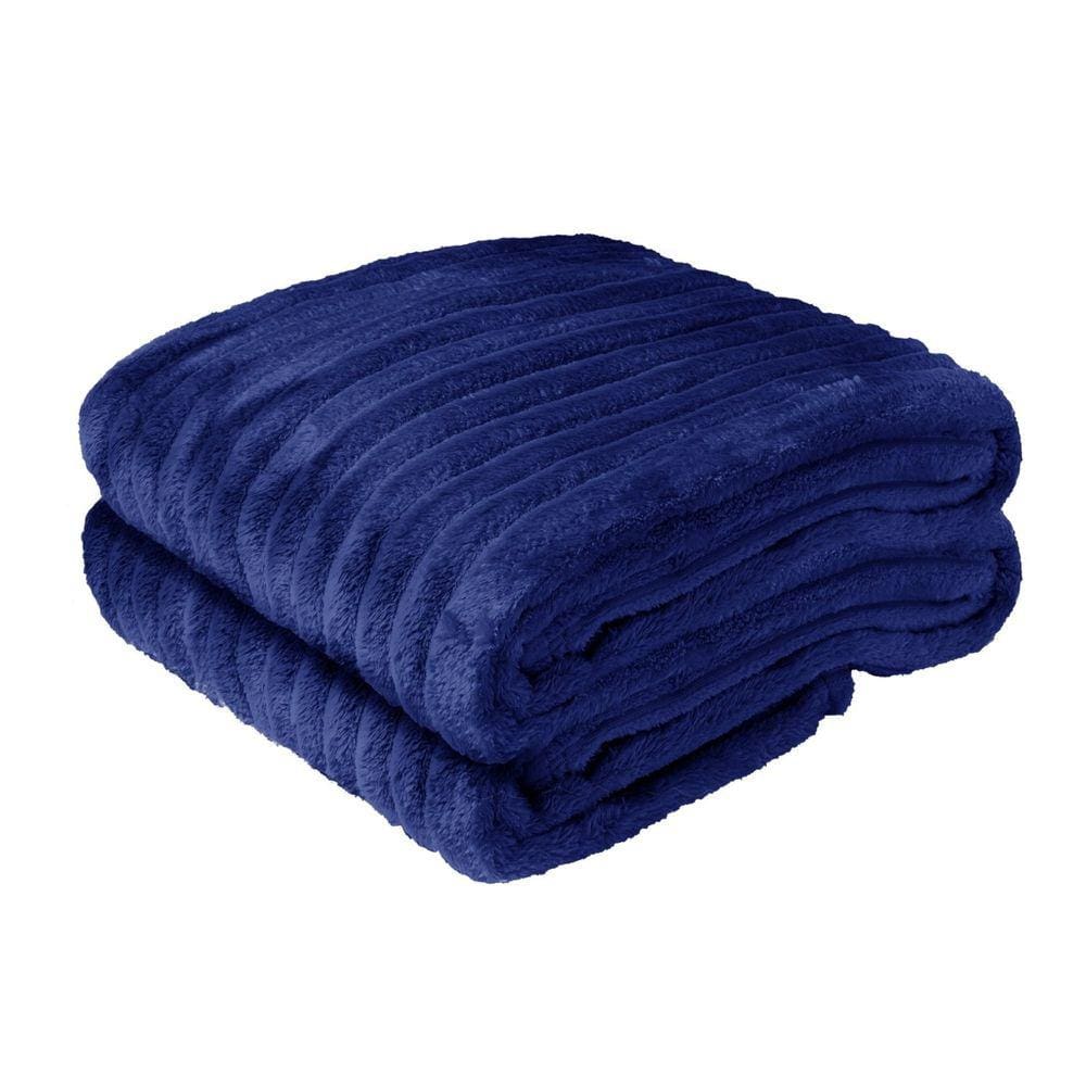 Manta Cama Casal Soft Premium Belchior Azul Náutico