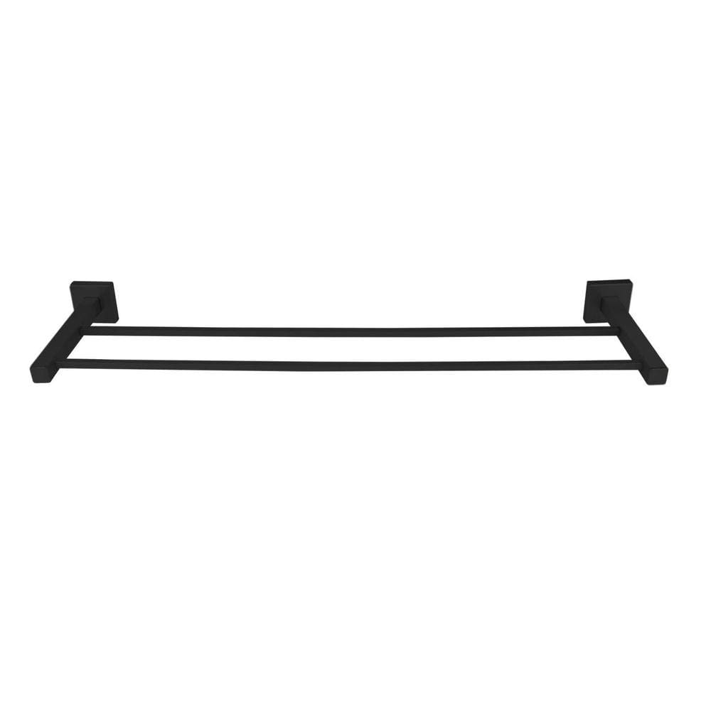 Porta Toalha de Banho Duplo 51cm Inox Square Ducon Metais Preto Fosco