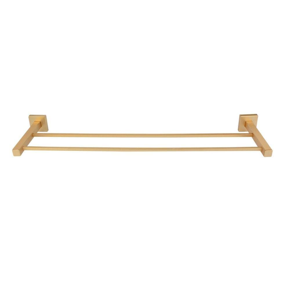 Porta Toalha de Banho Duplo 51cm Inox Square Ducon Metais Ouro Fosco