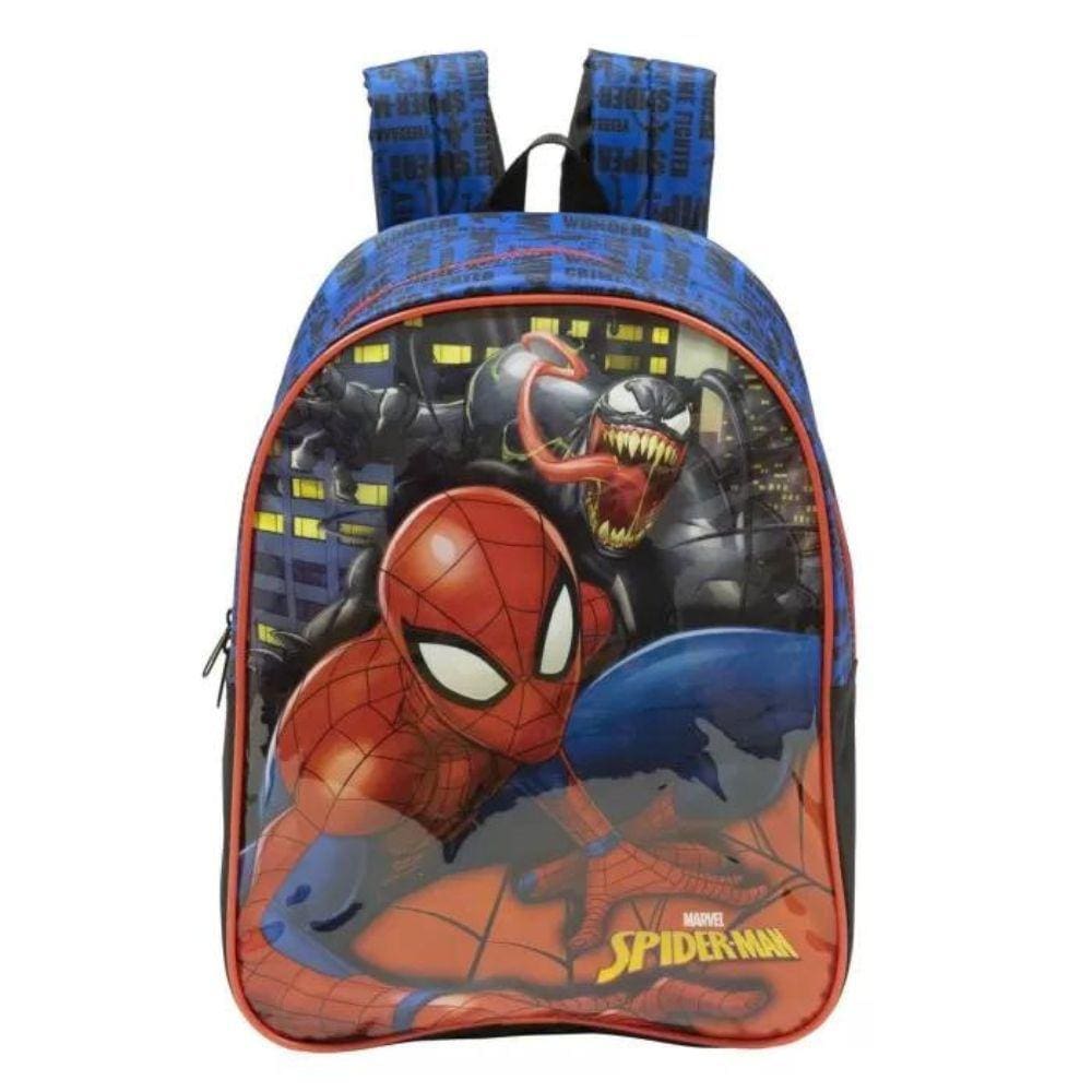 Mochila de Costas Homem Aranha 16 Infantil Spider Man X2 AZUL