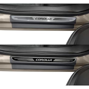 Jogo Soleira Premium Elegance Toyota Corolla 2015 2016 2017 - 4 Portas ( Vinil + Resinada 8 Peças )