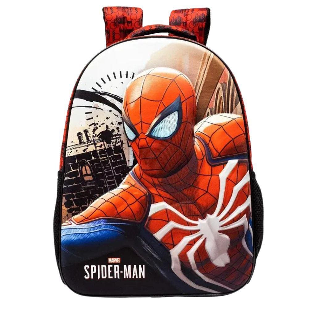 Mochila de Costas 18 Homem Aranha Spider Man Vermelho