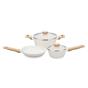 Conjunto De Panelas 3 Peças Carmela Vanilla Ceramic-Flon