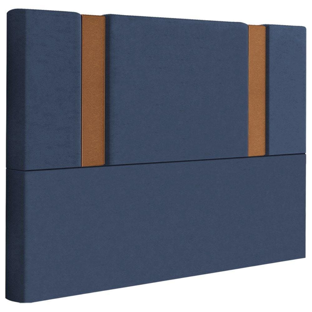 Cabeceira Queen 158 cm Veron Veludo Azul Soon