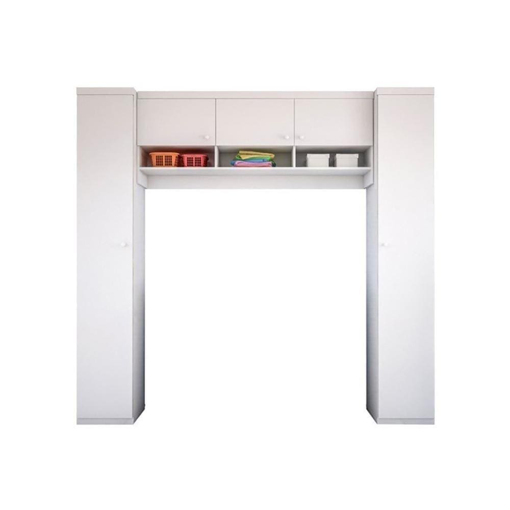 Kit De Armários Multiuso Lavanderia Eloísa 05 Portas Branco - Phoenix