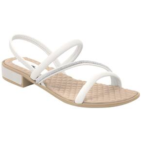 Sandália Salto Baixo Widefit Piccadilly 590022-1 Feminina - Branco