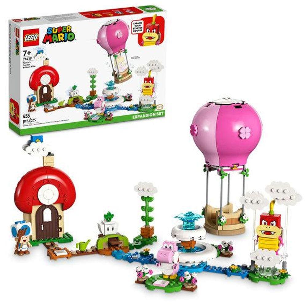 Lego super mario pacote de expansão passeio de balão no jardim da peach (453 peças)