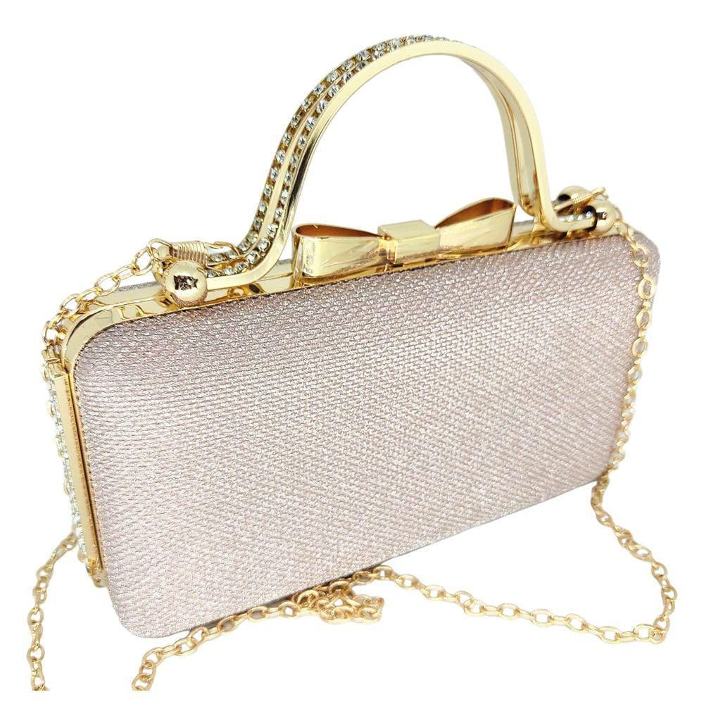 bolsa clutch feminina brilho festa strass preta prata dourada