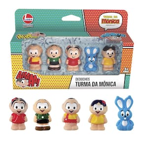 Dedoches Bonecos Mônica, Cebolinha, Cascão, Magali e Sansão