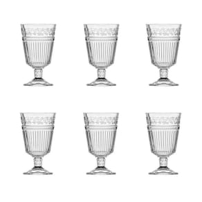 Jogo 6 Taças De Vidro Folhas Para Água 330 Ml