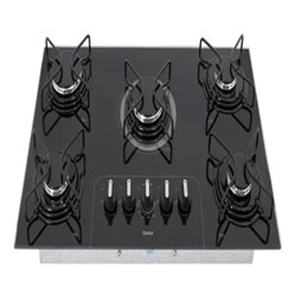 Cooktop 5 Bocas A Gás Bivolt 73x46cm Metal E Vidro - Consul