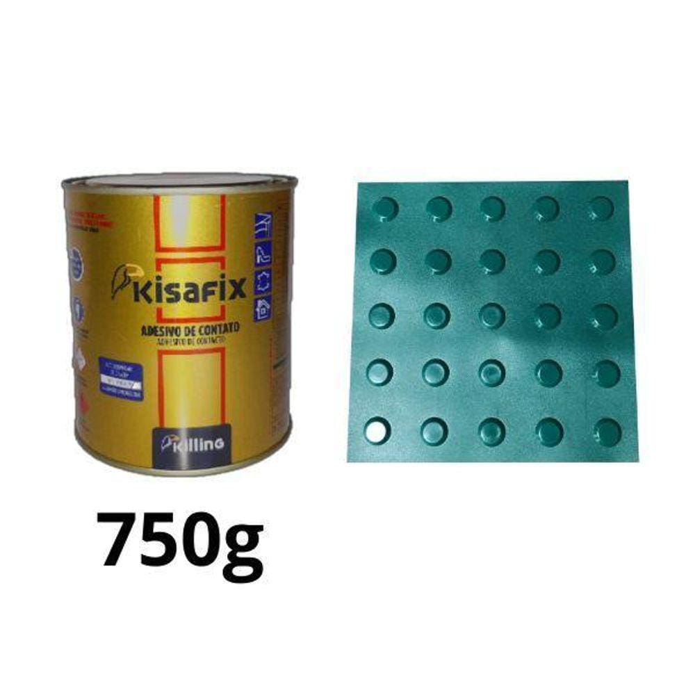 10 Pisos Tátil Alerta Verde Pvc 25X25 + 1 Cola 750G