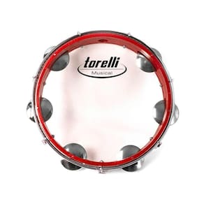 Pandeiro Torelli TP348 Vermelho 10" Pele Transparente