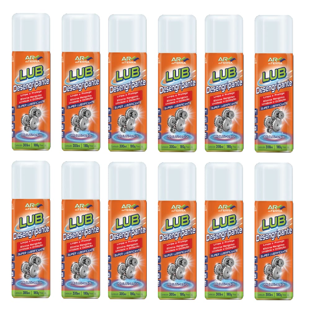 12 Óleo Desengripante e Lubrificante Lub Ar da Terra Biodegradável 300ml