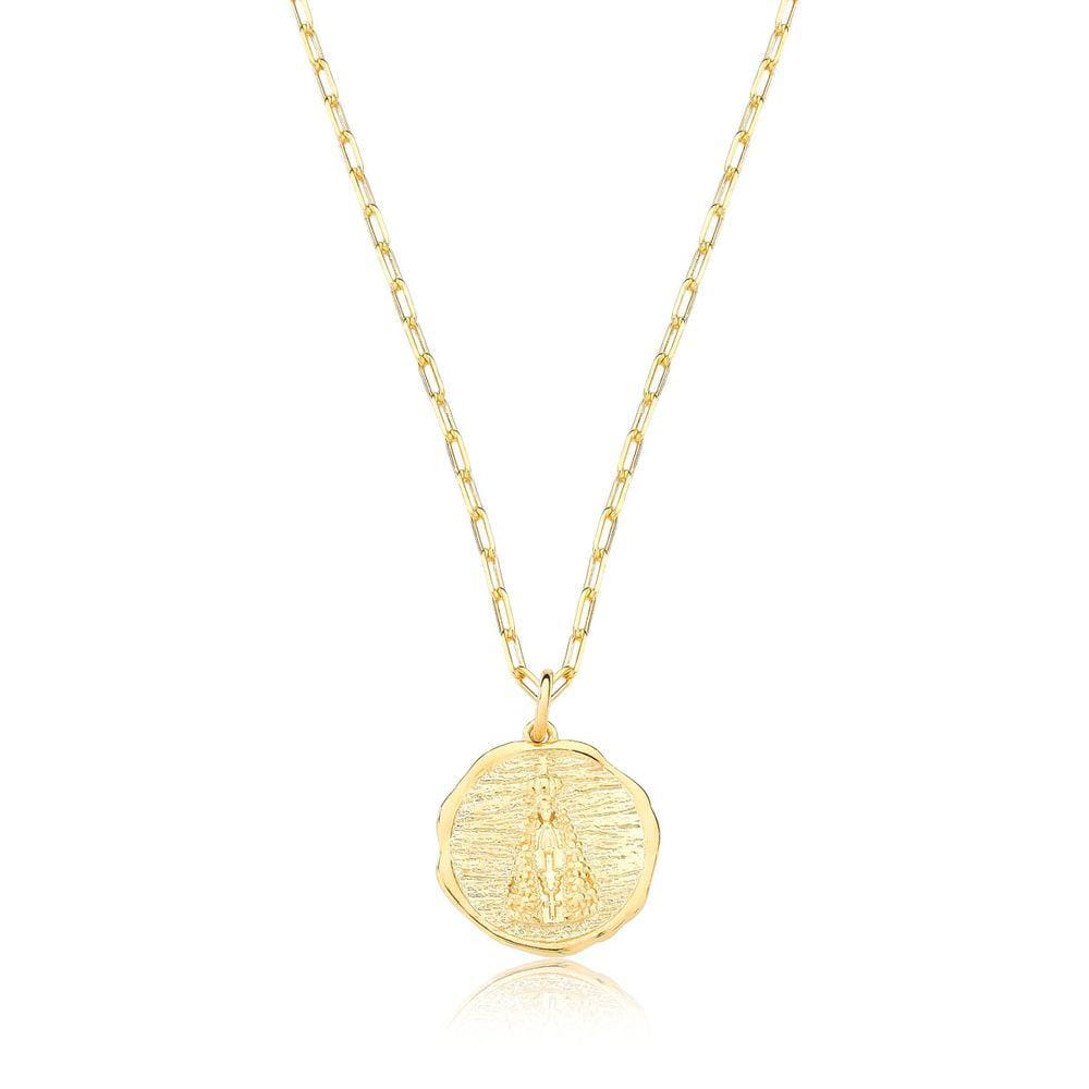 Colar de Elos Nossa Sra Aparecida/Cruz Revestido em Ouro