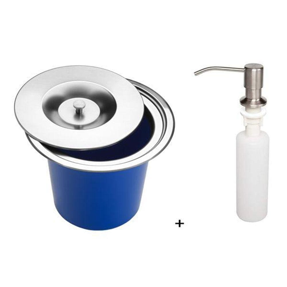 Kit Lixeira De Embutir 5L + Dosador De Sabão