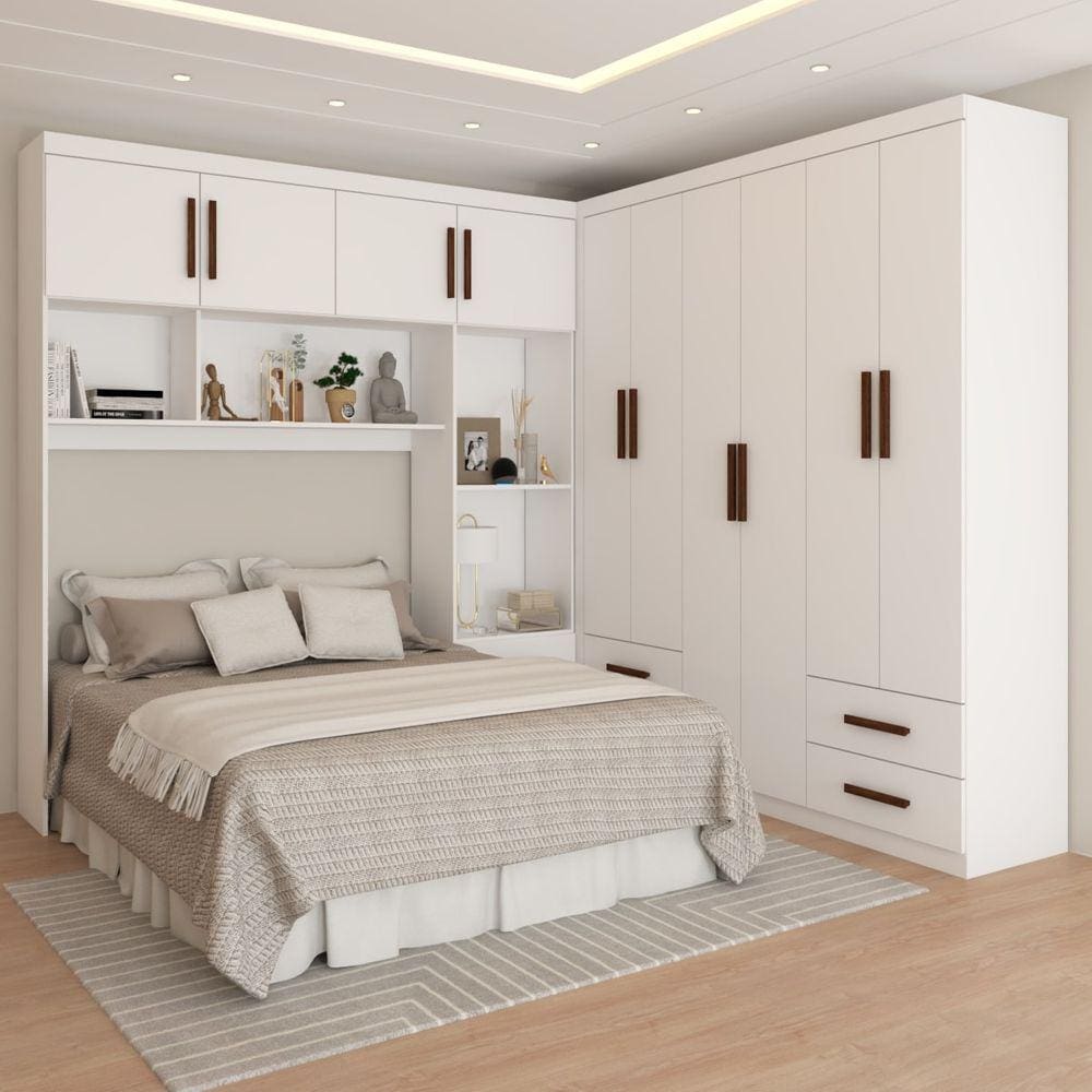 Guarda-Roupa Casal Modulado Paradise 10 Portas 6GavetasBranco - Panorama Móveis