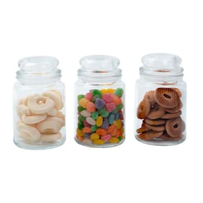 Kit 3 potes de vidro com tampa herméticos redondos 800ml - Mozcada