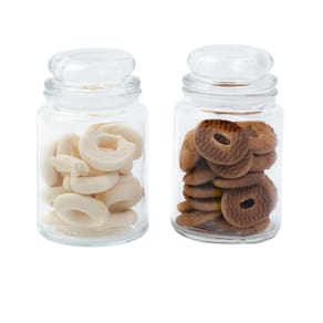 Kit 2 potes de vidro com tampa herméticos redondos 800ml - Mozcada