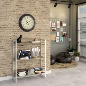 estante studio carvalho e branca 80x104 cm