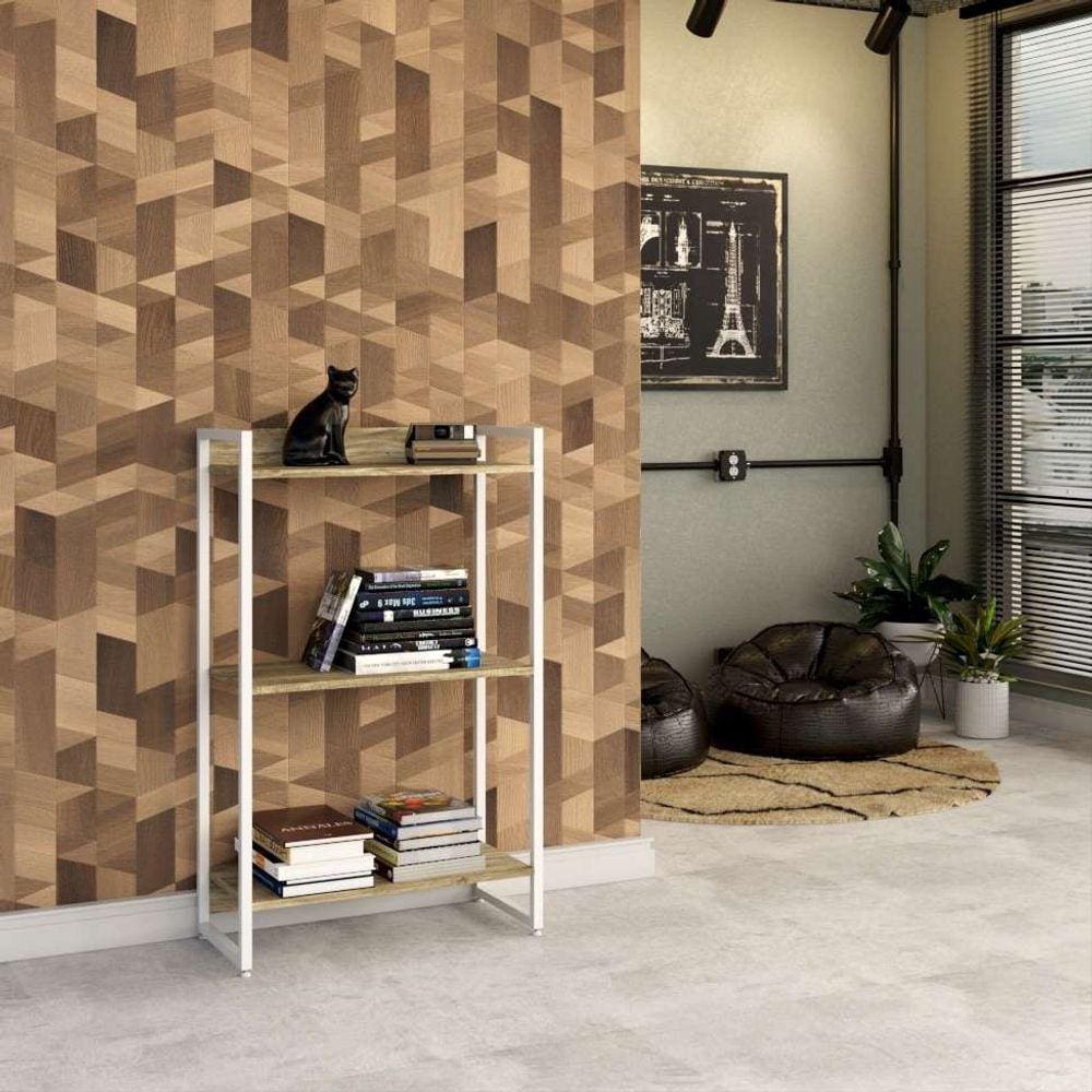 estante studio carvalho e branca 60x104 cm