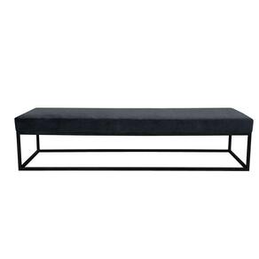 banco 2 lugares giulia veludo cinza e preto 100 cm