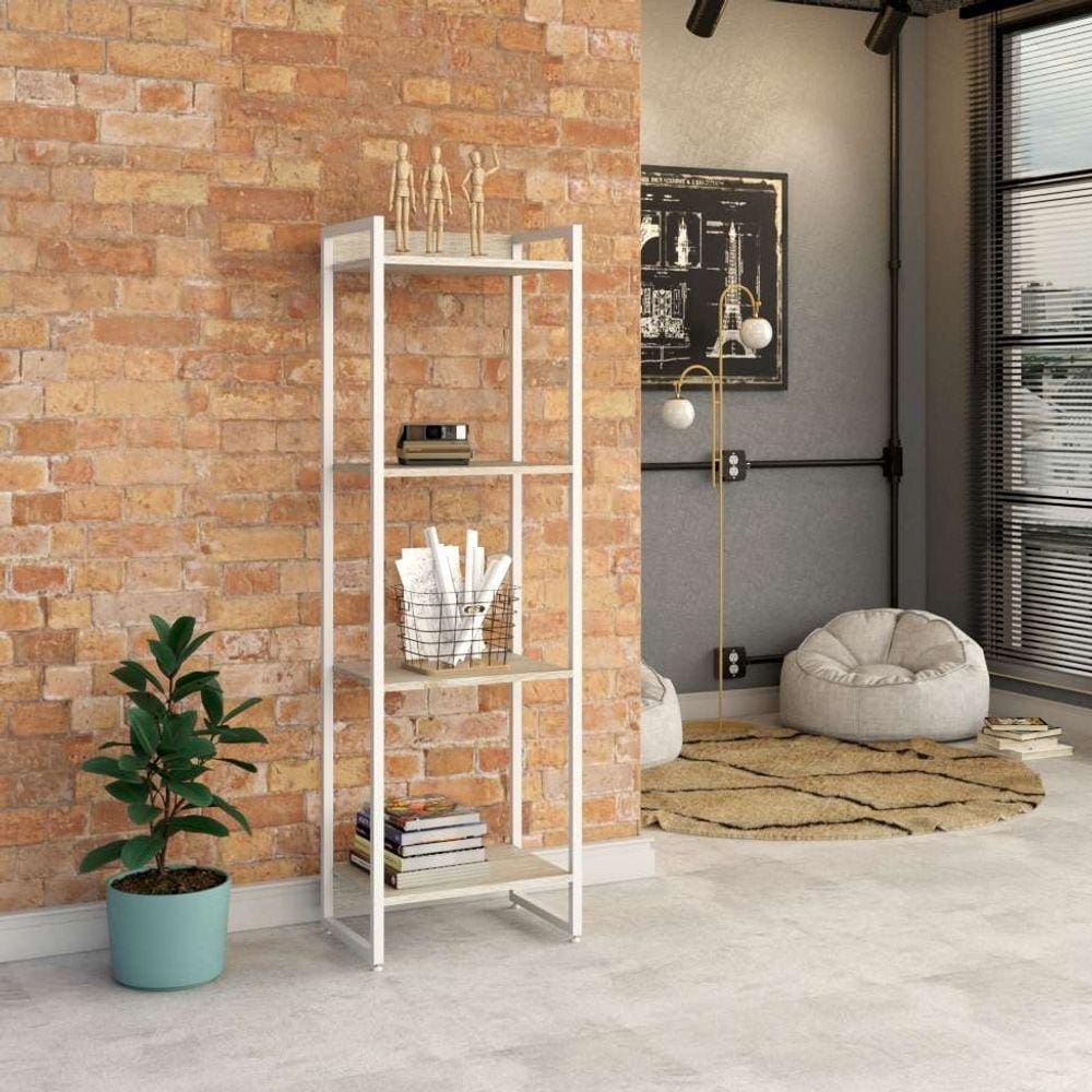 estante studio snow e branca 45x146 cm