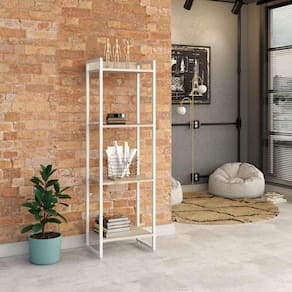 estante studio snow e branca 45x146 cm