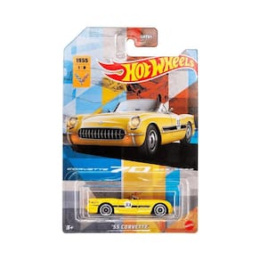 Carrinho Hot Wheels Corvette 70 Anos - 1955 `55 Corvette 1/8