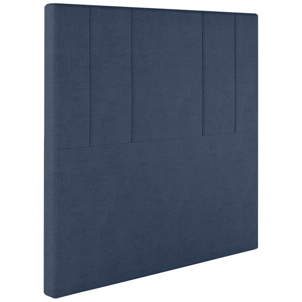 Cabeceira Solteiro 88 cm Madrid Veludo Azul Soon