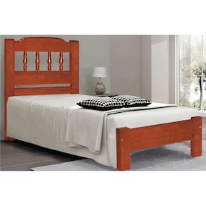 Cama de Solteiro Roma de Madeira Maciça Angelim Pedra/Tauari