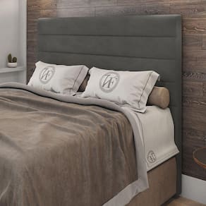 Cabeceira Casal Napoli 140cm Veludo Cinza c/ Frame Italian Flex