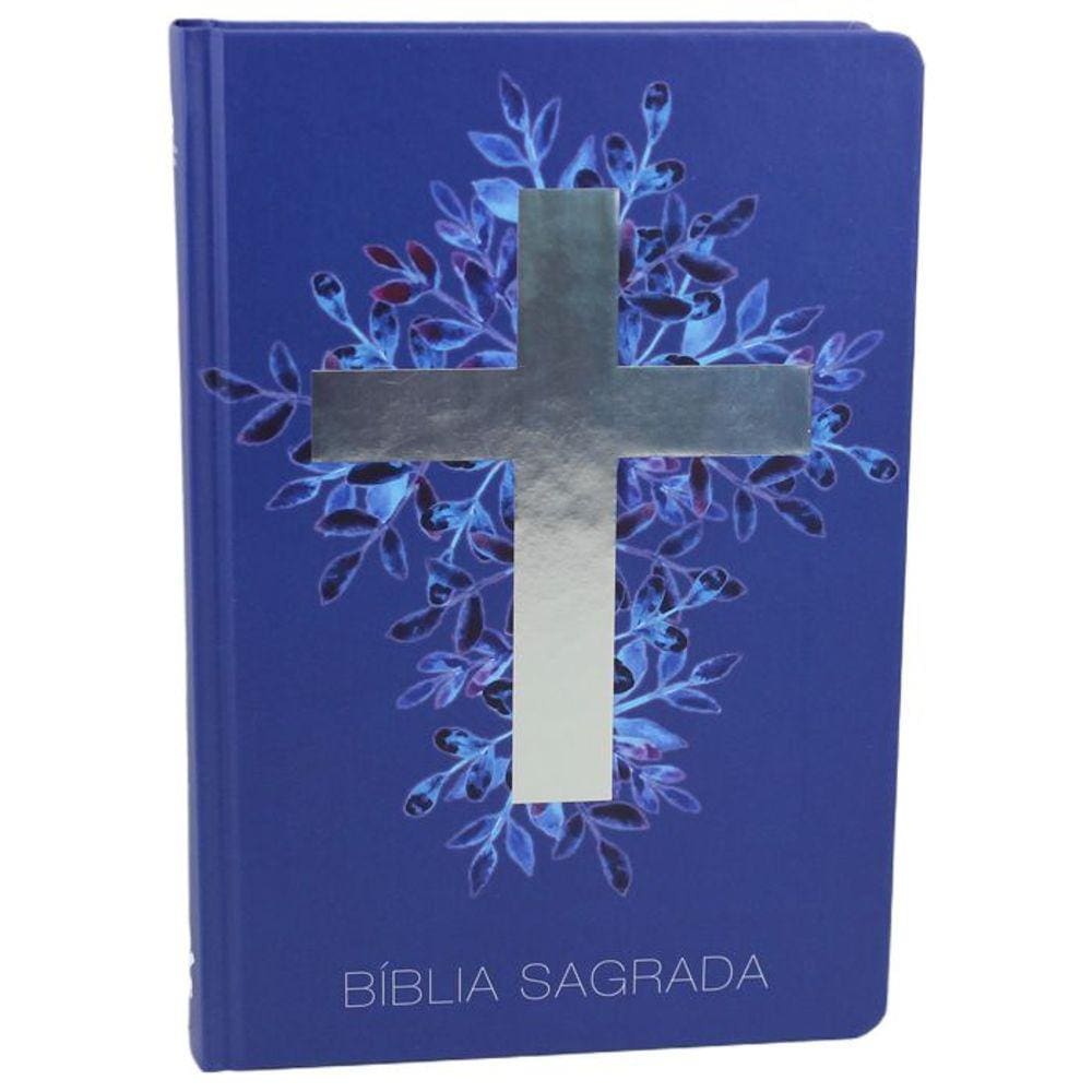 Bíblia Sagrada Cruz - Capa azul NAA