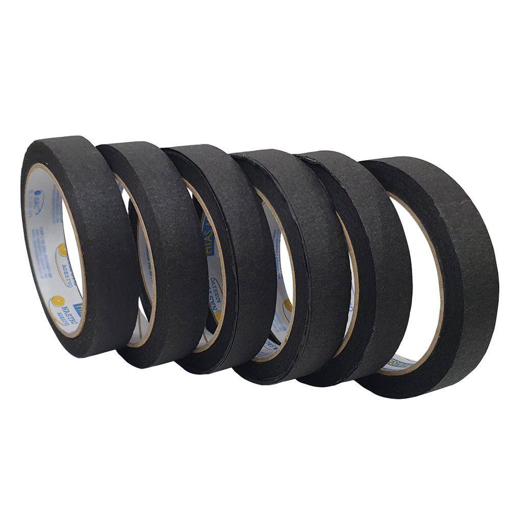 Kit Com 6 Fita Crepe Colorida 18mm X 30m Fitas Adesivas