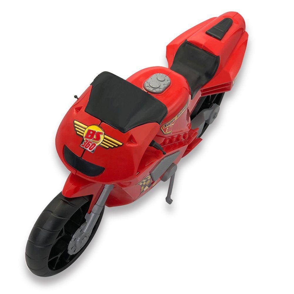 Moto Corrida Esportiva Super360 Brinquedo Criança Grande39cm