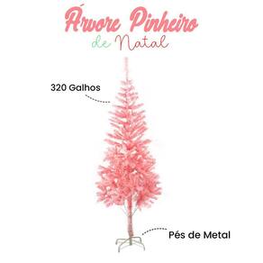 Árvore De Natal Pinheiro Rosa Com 220 Galhos 1,2 Metros