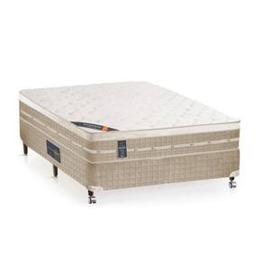 Conjunto Castor Base Box Casal + Colchão Molas Premium Tecnopedic 138x188x70 - Linha Alta Fino Acabamento