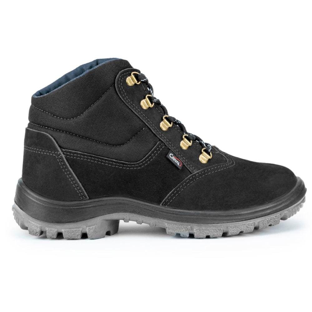 Bota Nobuck Preta 3 Gomos Bico Pvc Numero 44 Crival