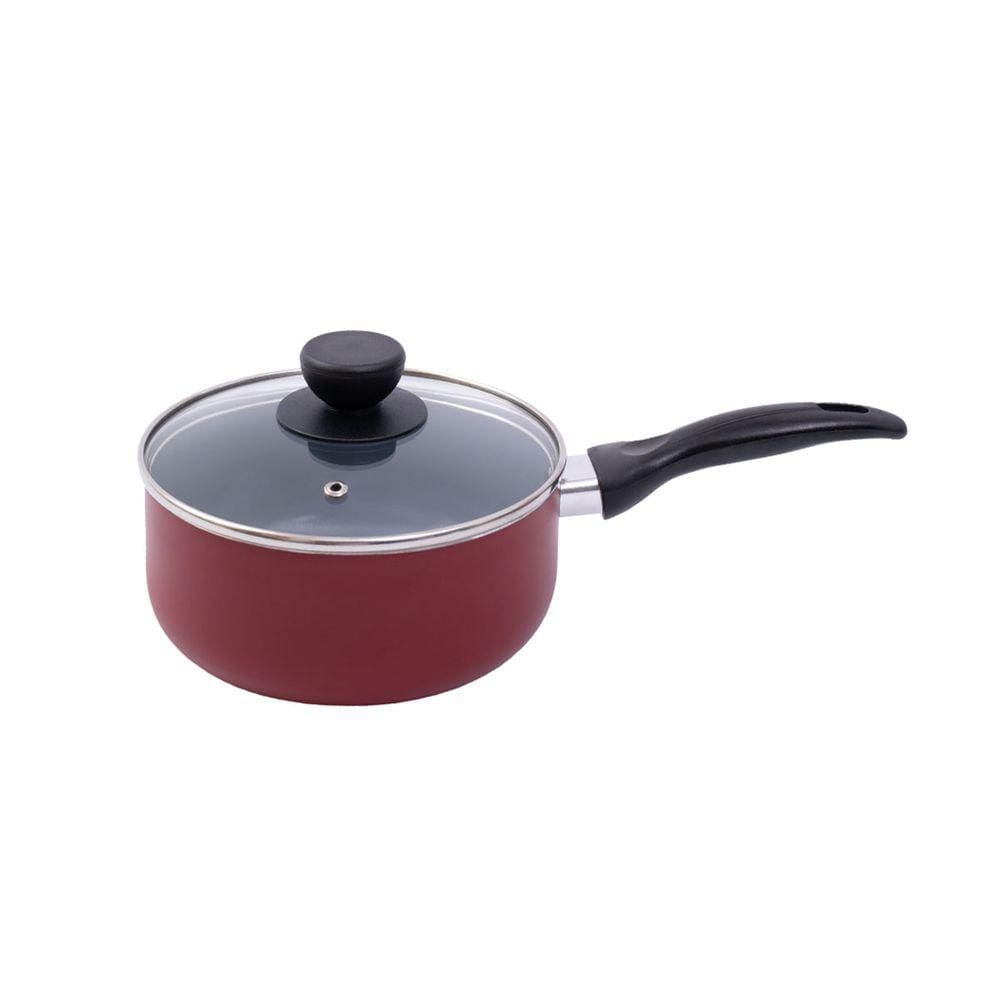 Panela antiaderente de alumínio com tampa de vidro 18cm - Oikos