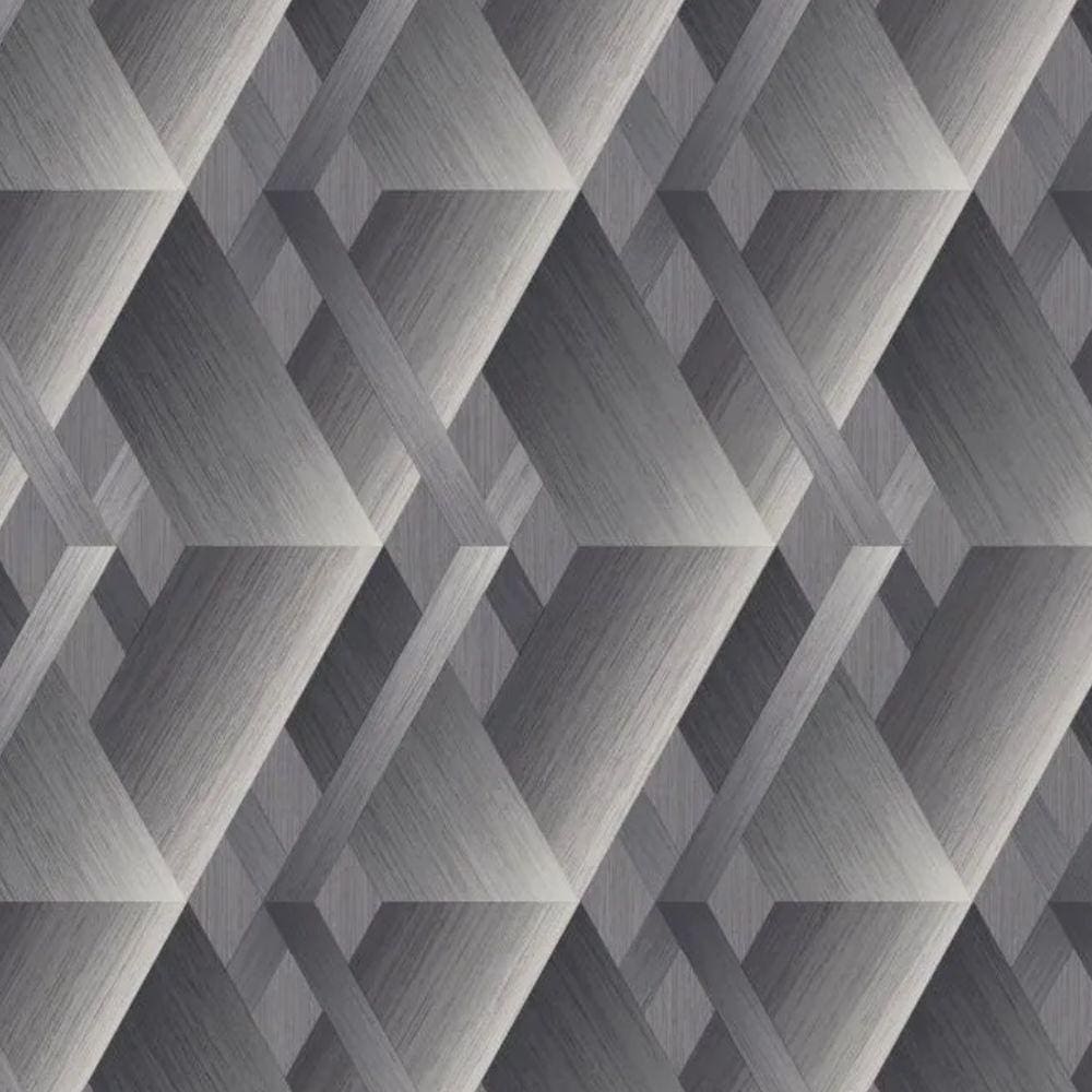 Papel De Parede Geométrico Cinza - 10m X 0.53m - Wl2603