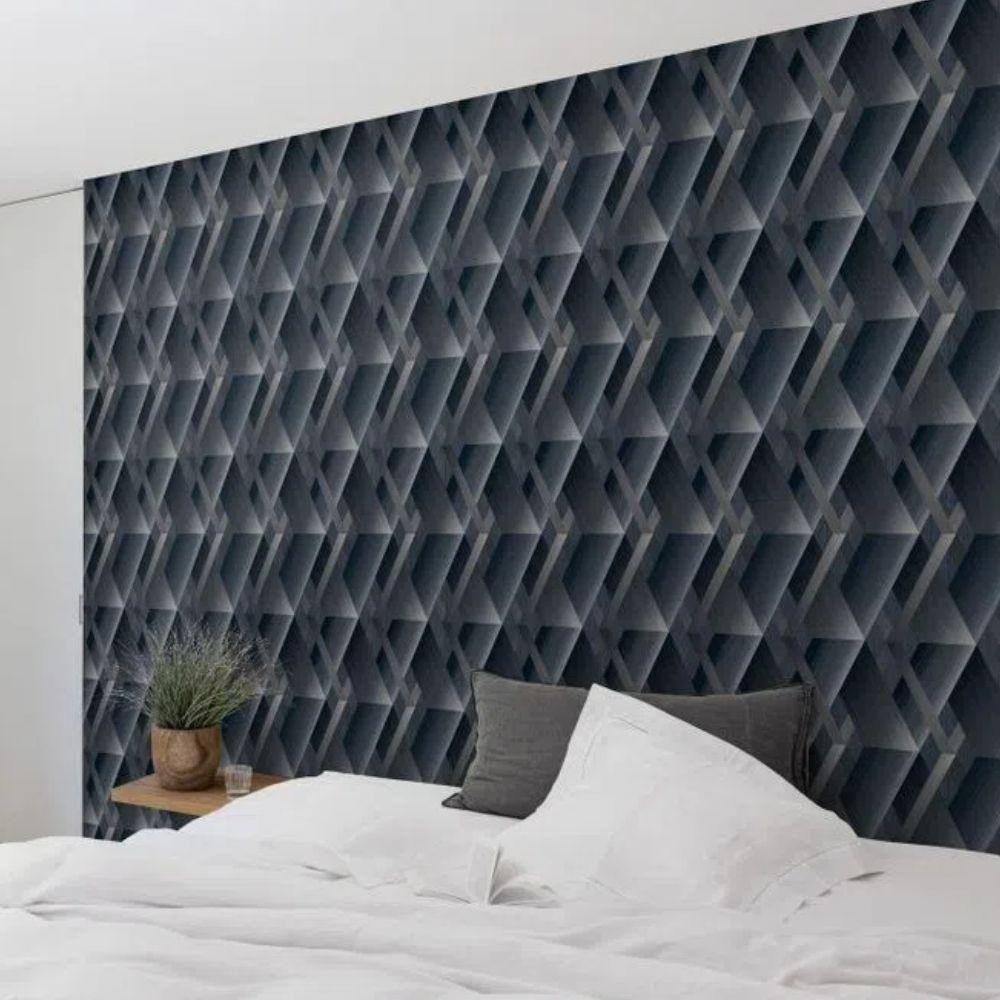 Papel De Parede Wanderlust Azul Geométrico Wl2602