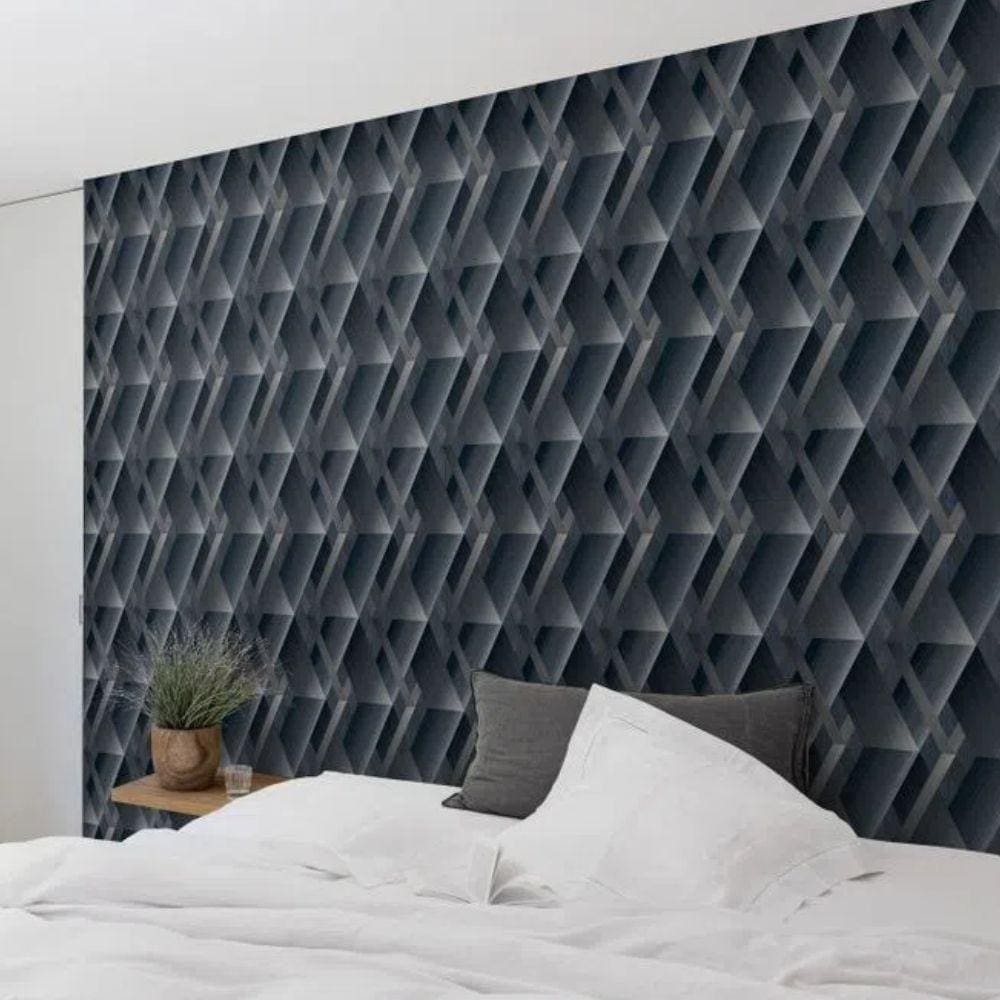 Papel De Parede Wanderlust Azul Geométrico Wl2602