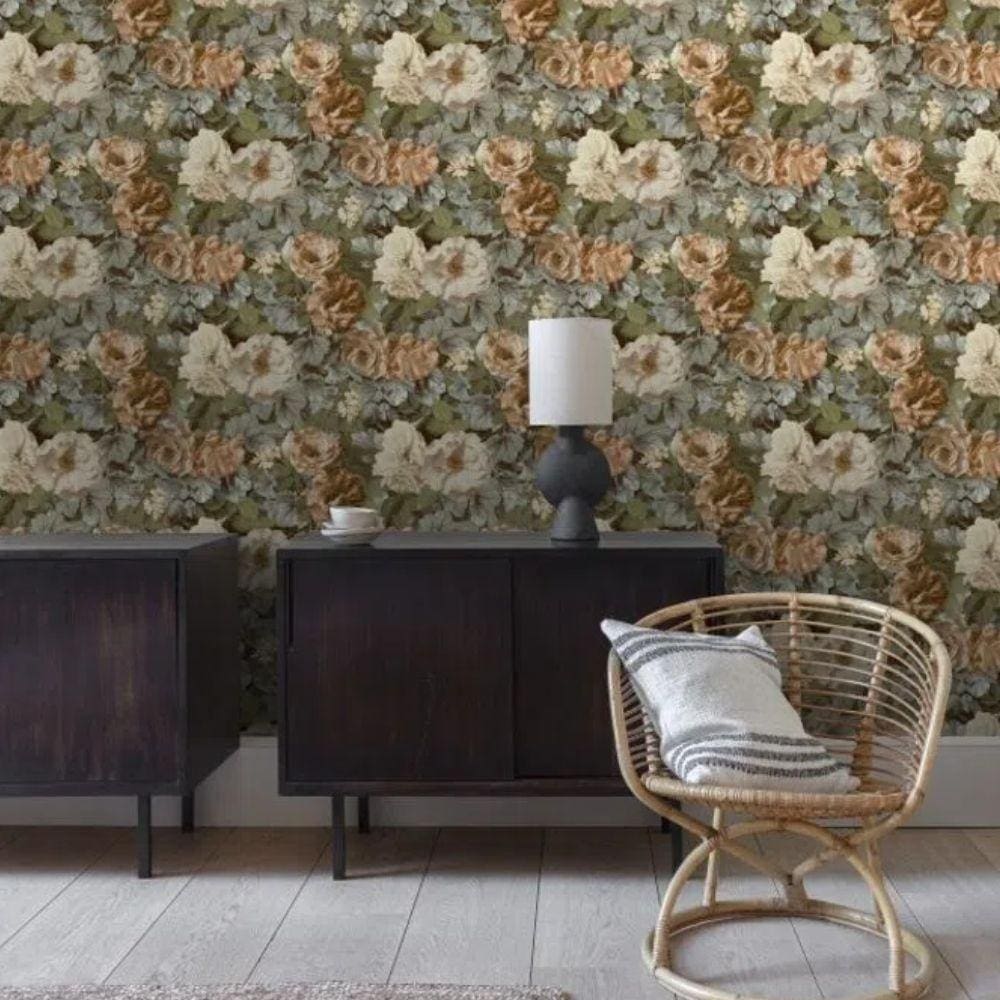 Papel De Parede Floral Amarelo – Tamanho 10m X 0.53m